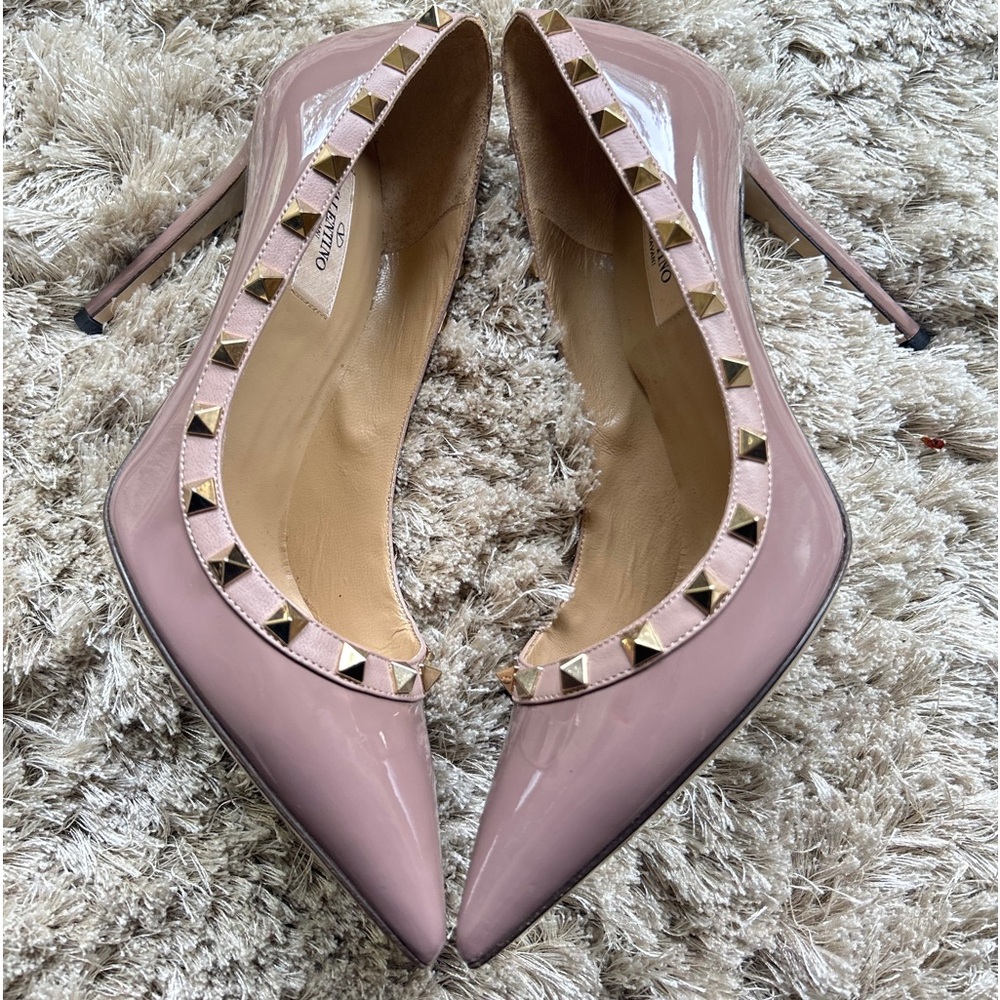 Valentino Garavani Women’s Rockstud Pumps - Leather, Size 37.5, Petal Pink